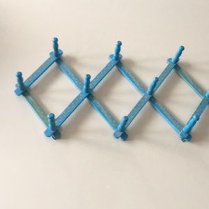 Sliding hanger 10 hooks vintage wall wood used